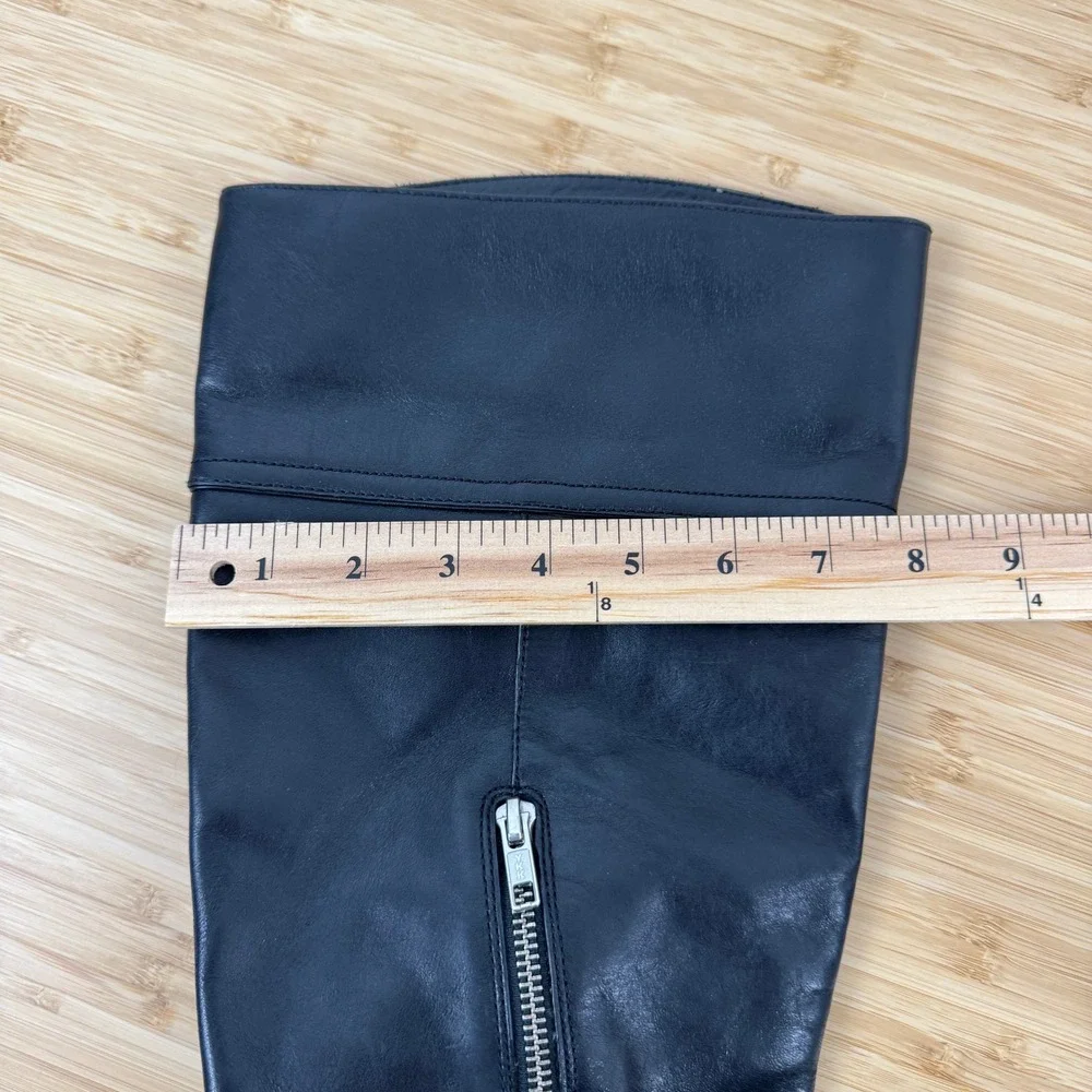 COACH Micha Black Leather Knee High Boots‎ Wide Calf Size 9.5 B A6848